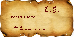 Berta Emese névjegykártya