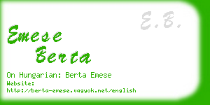 emese berta business card